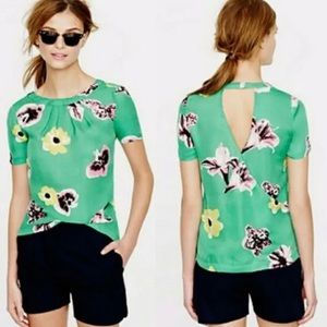 J.Crew Floral Silk Blouse